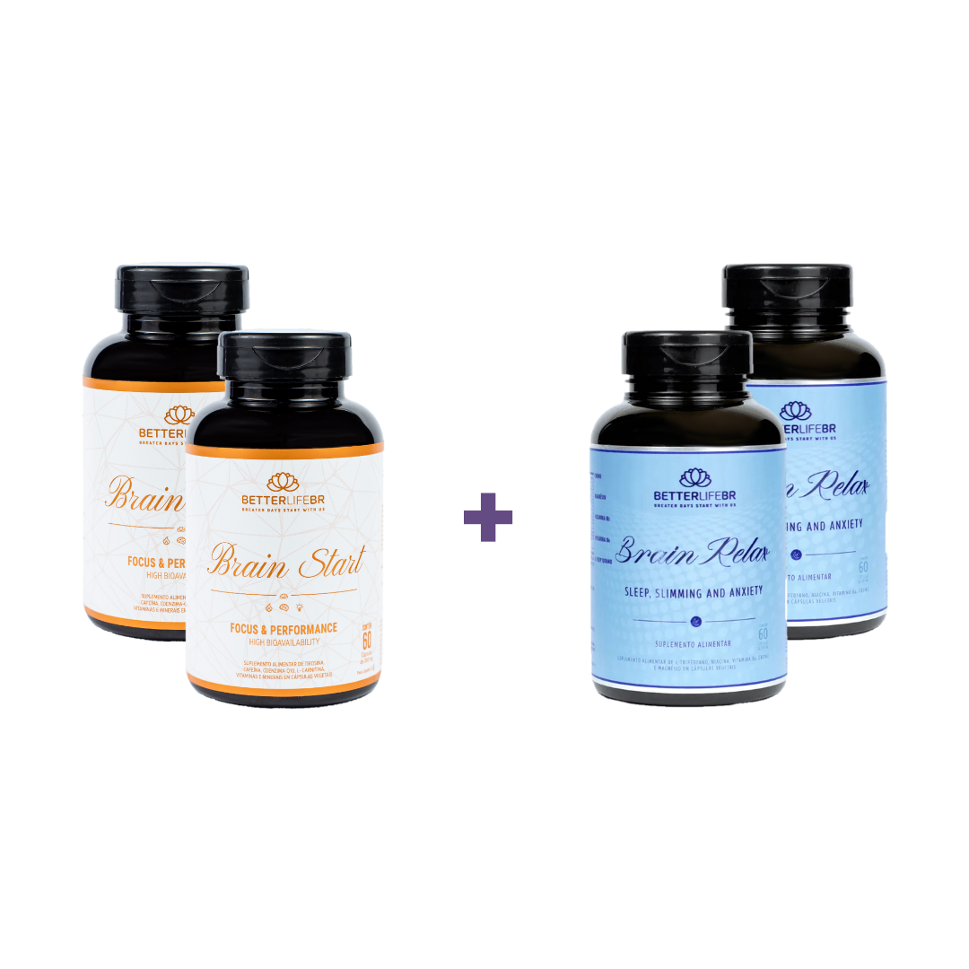 Kit Alta Performance Brain Relax + Brain Start Para 2 Meses